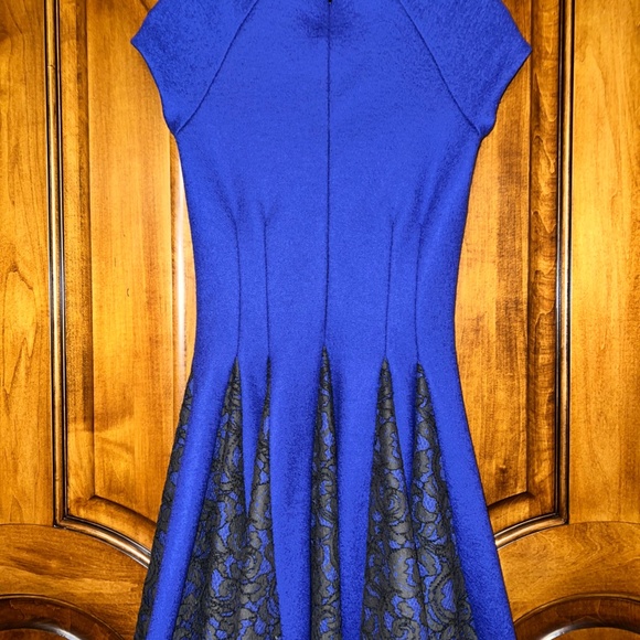 MSGM Blue Dress with Black Lace - Picture 4 of 5